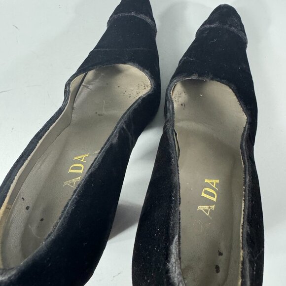 Prada Pointed Toe Black Velvet High Heel Pumps, Size 36.5 - Picture 15 of 16